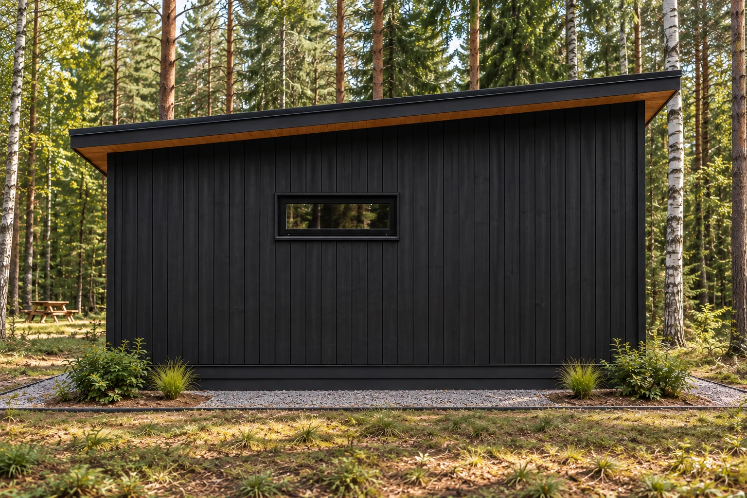 The Birch cabin, rear elevation