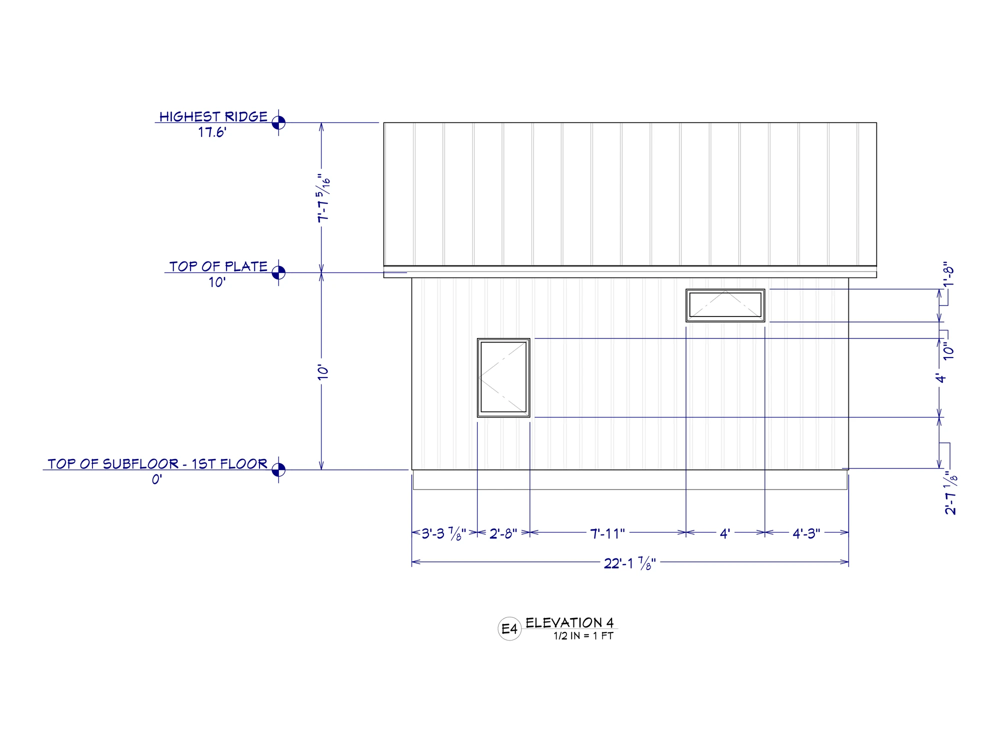 The Spruce cabin, elevation 4, side view